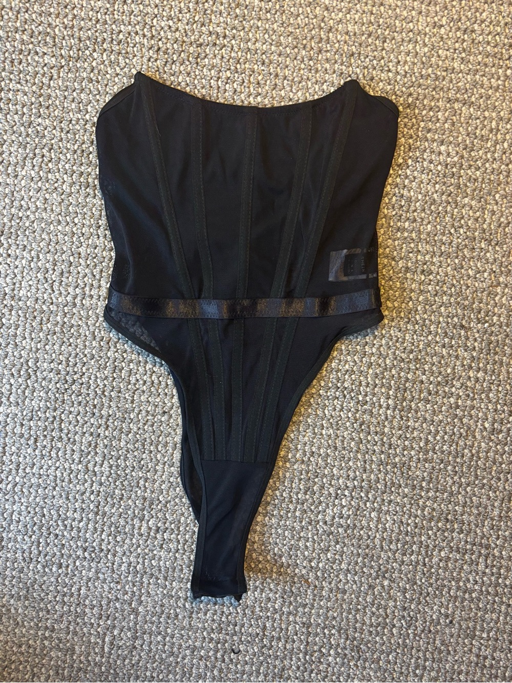 Black Sheer Strapless Body Suit